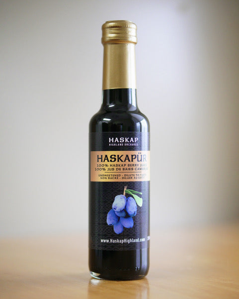 Haskapur Bottle (Pure haskap berry juice) from Haskap Highland Orchard